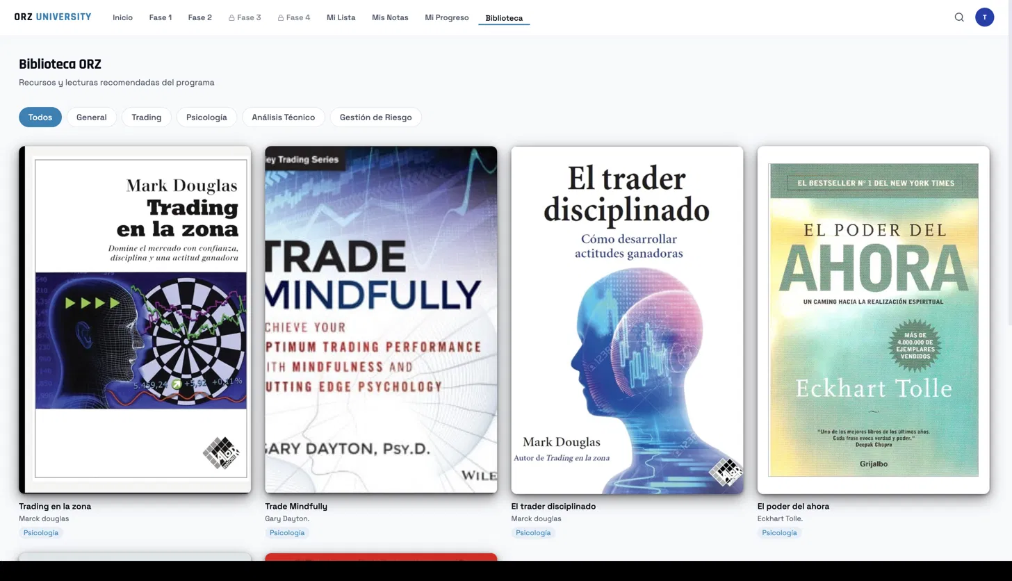Biblioteca ORZ con libros curados